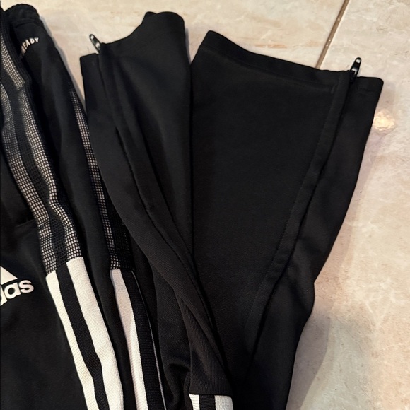 Adidas Black Joggers with White Stripes - Picture 2 of 4